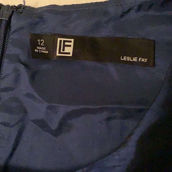 NWT, Leslie Fay Blue Dress, Size 12 - Picture 5 of 6